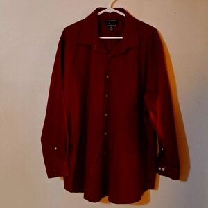 Maroon Long Sleeve Shirt COLOURS  Alexander Julian. 2XL 18-18.5. 34/35
